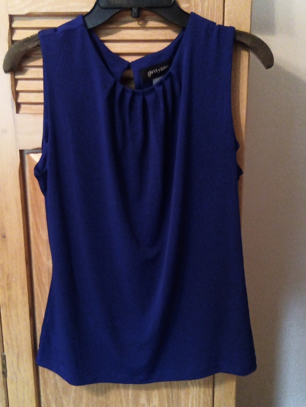 Grayson Sleeveless Cobalt Blue Drape-Front Camisole